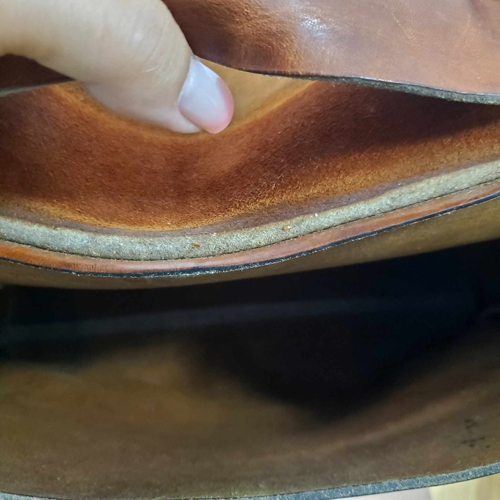 Handmade Vintage Genuine Brown Goat Leather Crossbody Men's Messenger Bag - Picture 9 of 13